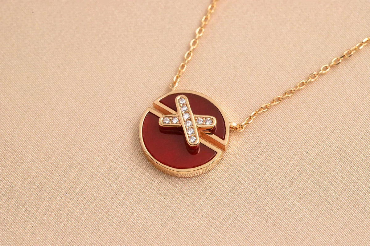 [⭐moonlume]JEUX DE ROSE GOLD DIAMOND NECKLACE