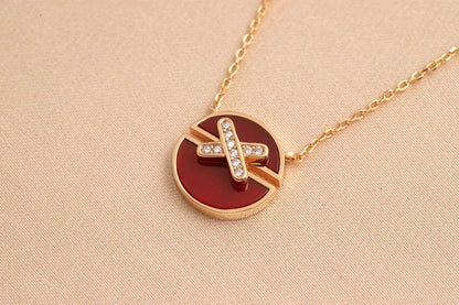 [⭐moonlume]JEUX DE ROSE GOLD DIAMOND NECKLACE