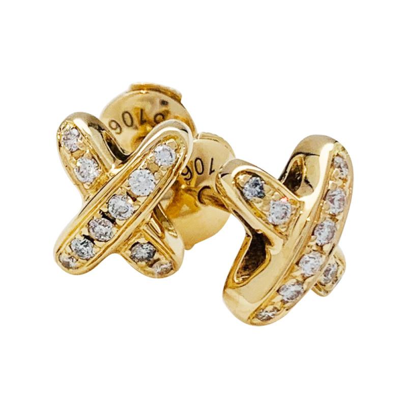[⭐moonlume]JEUX DE GOLD DIAMOND EARRINGS