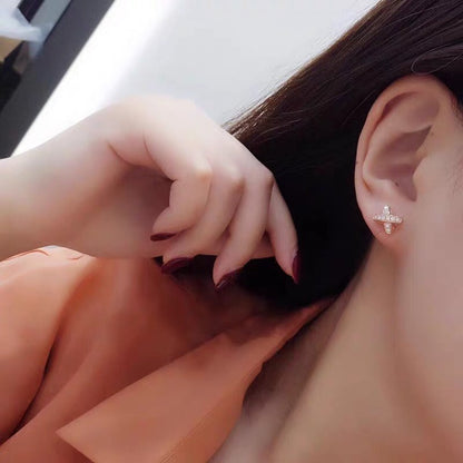 [⭐moonlume]JEUX DE GOLD DIAMOND EARRINGS