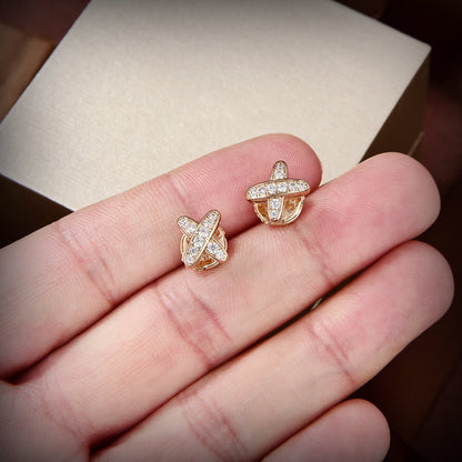 [⭐moonlume]JEUX DE GOLD DIAMOND EARRINGS