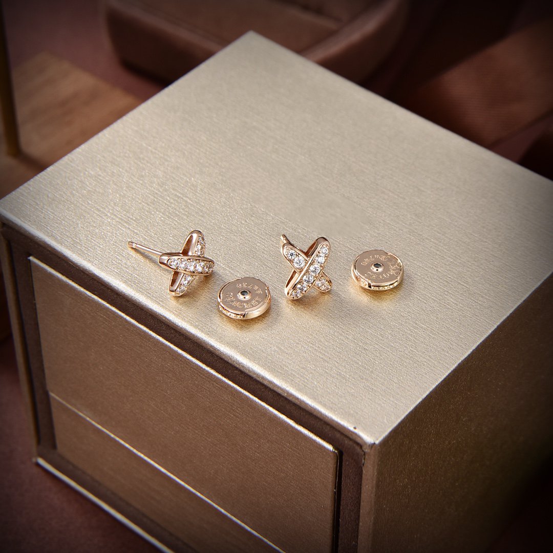 [⭐moonlume]JEUX DE GOLD DIAMOND EARRINGS
