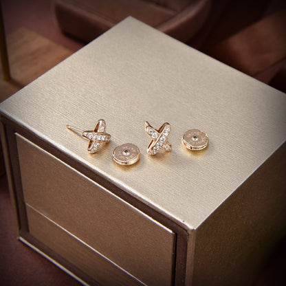 [⭐moonlume]JEUX DE GOLD DIAMOND EARRINGS
