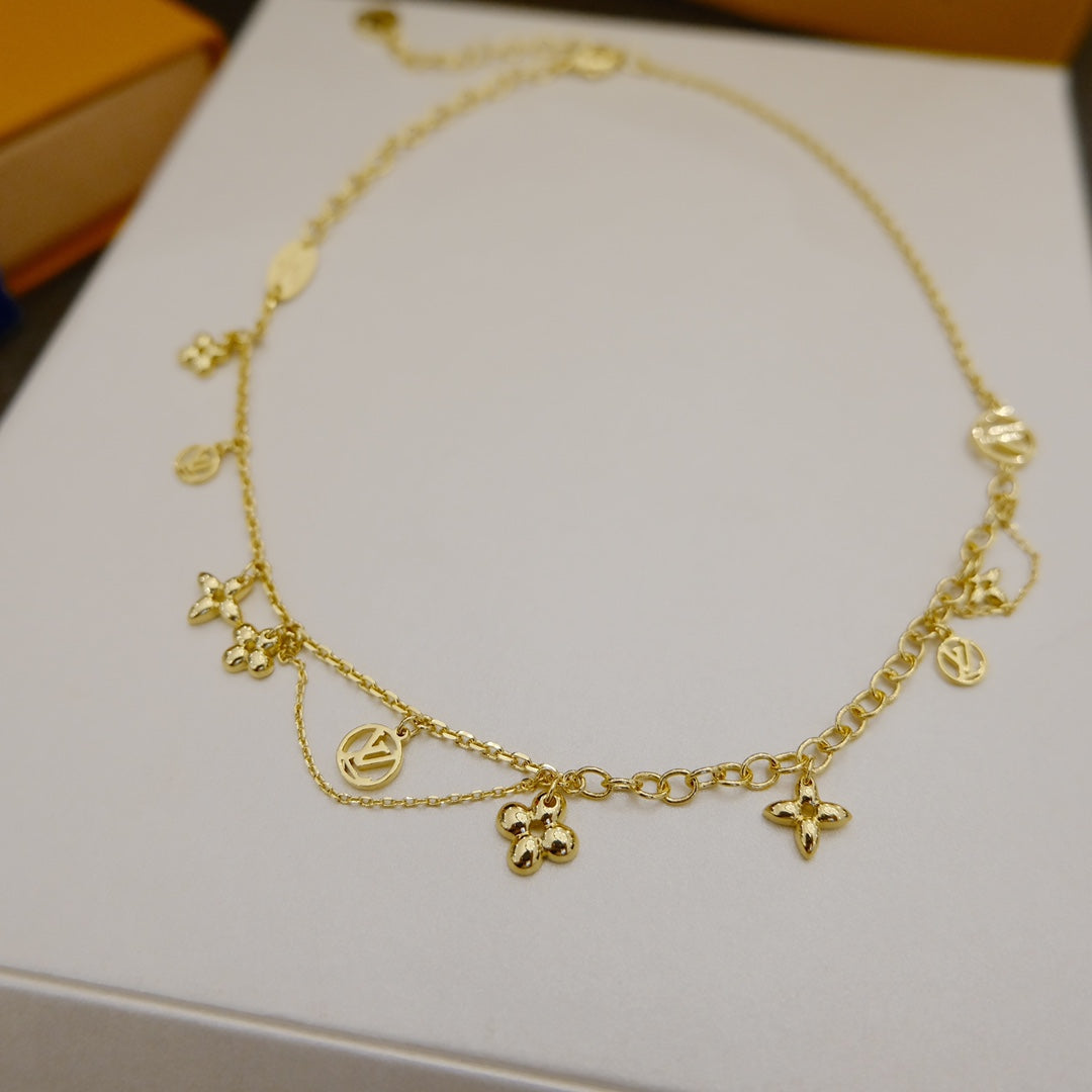 [⭐moonlume]BLOOMING SUPPLE NECKLACE BRASS