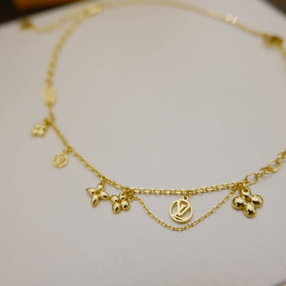 [⭐moonlume]BLOOMING SUPPLE NECKLACE BRASS