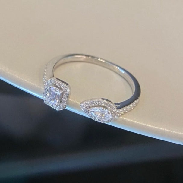 [⭐moonlume]MY TWIN TOI & MOI SILVER DIAMOND RING