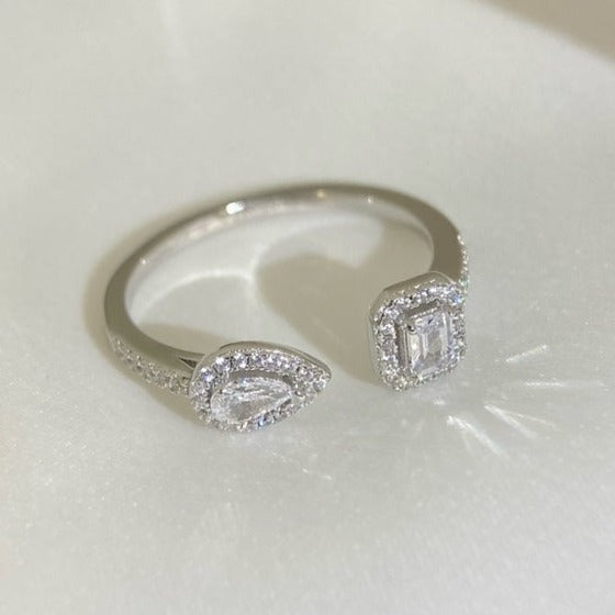 [⭐moonlume]MY TWIN TOI & MOI SILVER DIAMOND RING