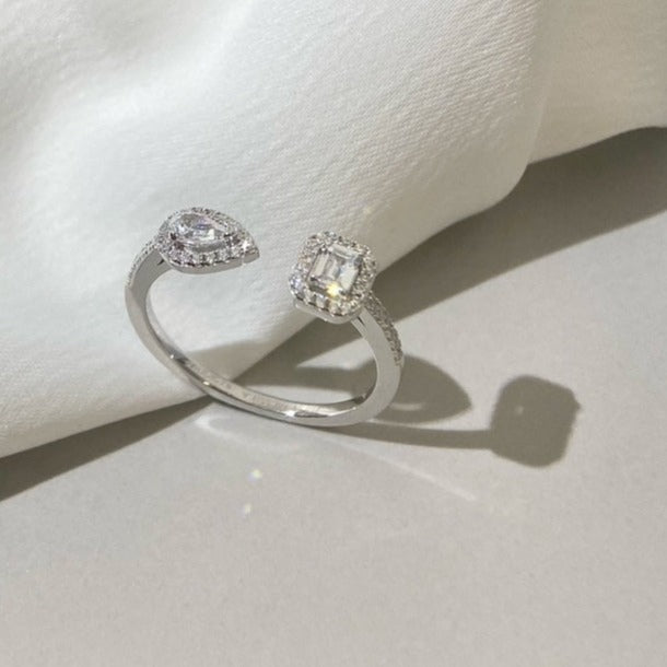 [⭐moonlume]MY TWIN TOI & MOI SILVER DIAMOND RING