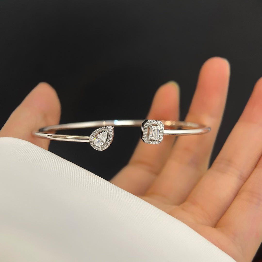 [⭐moonlume]JONC FLEX MY TWIN TOI & MOI SILVER DIAMOND BRACELET
