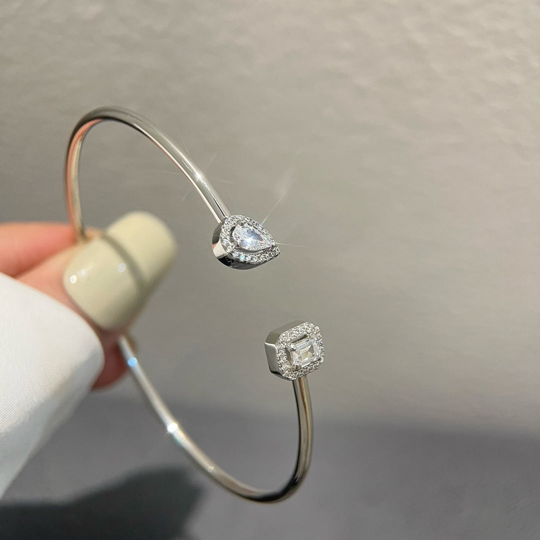 [⭐moonlume]JONC FLEX MY TWIN TOI & MOI SILVER DIAMOND BRACELET