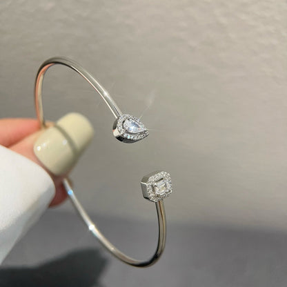 [⭐moonlume]JONC FLEX MY TWIN TOI & MOI SILVER DIAMOND BRACELET