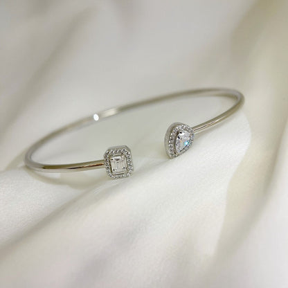 [⭐moonlume]JONC FLEX MY TWIN TOI & MOI SILVER DIAMOND BRACELET