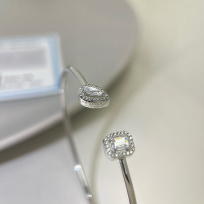 [⭐moonlume]JONC FLEX MY TWIN TOI & MOI SILVER DIAMOND BRACELET