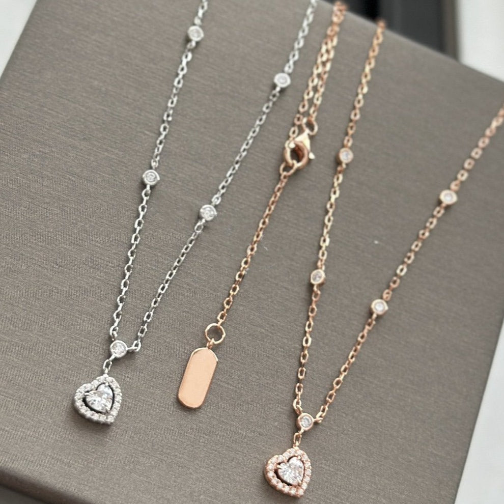 [⭐moonlume]JOY HEART DIAMOND NECKLACE