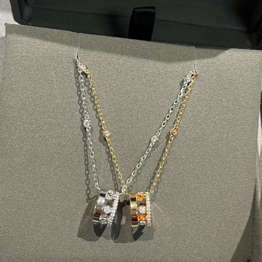 [⭐moonlume]CHAIN MOVE ROMANE PEDAND NECKLACE