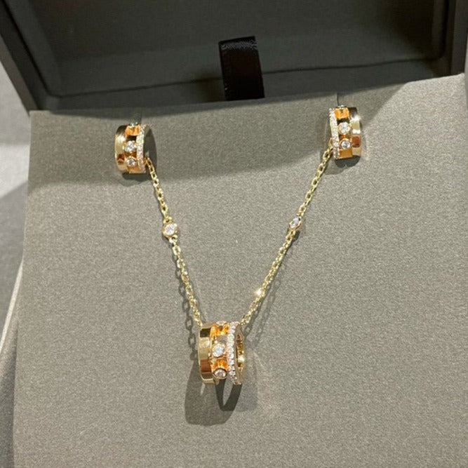 [⭐moonlume]CHAIN MOVE ROMANE PEDAND NECKLACE