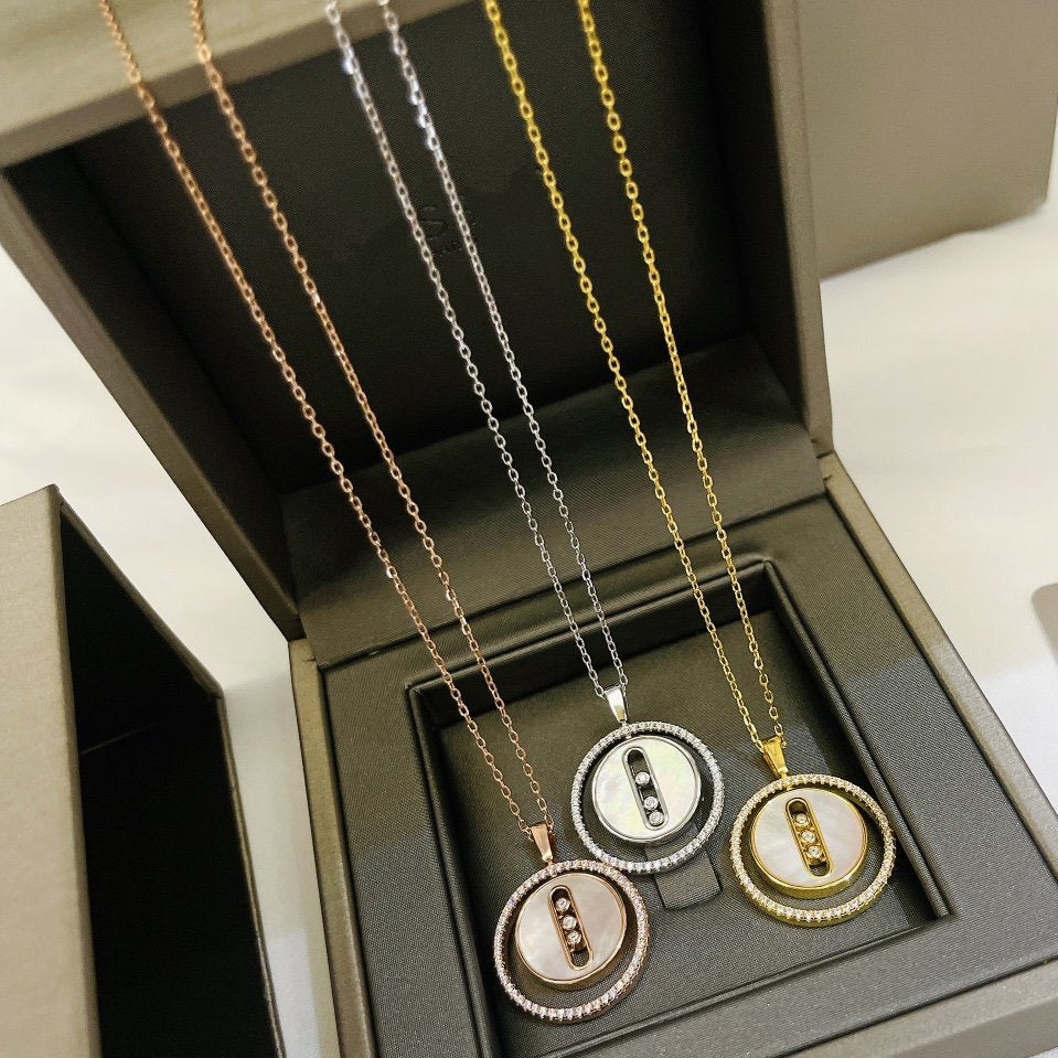 [⭐moonlume]Demo MOVE MM NACRE BLANCHE DIAMOND NECKLACE
