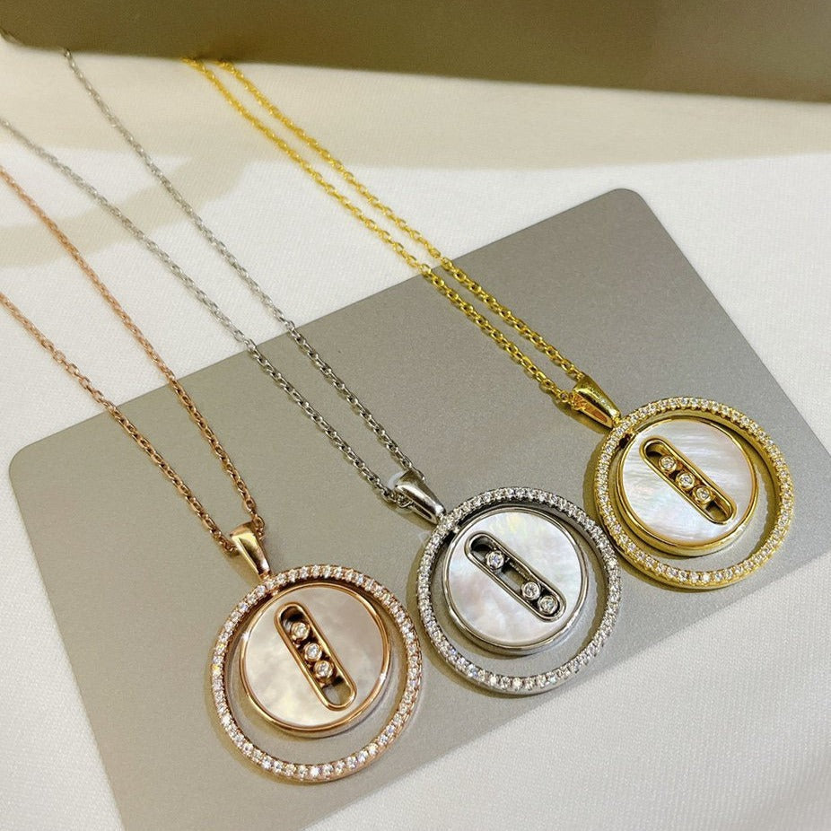 [⭐moonlume]Demo MOVE MM NACRE BLANCHE DIAMOND NECKLACE