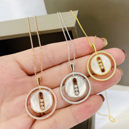 [⭐moonlume]Demo MOVE MM NACRE BLANCHE DIAMOND NECKLACE