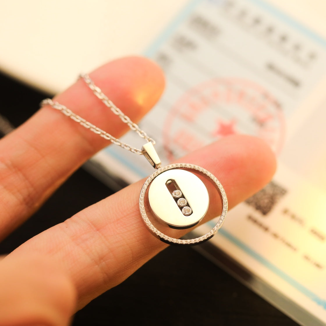 [⭐moonlume]Demo MOVE MM SILVER DIAMOND NECKLACE