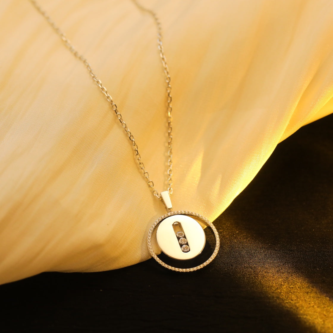 [⭐moonlume]Demo MOVE MM SILVER DIAMOND NECKLACE