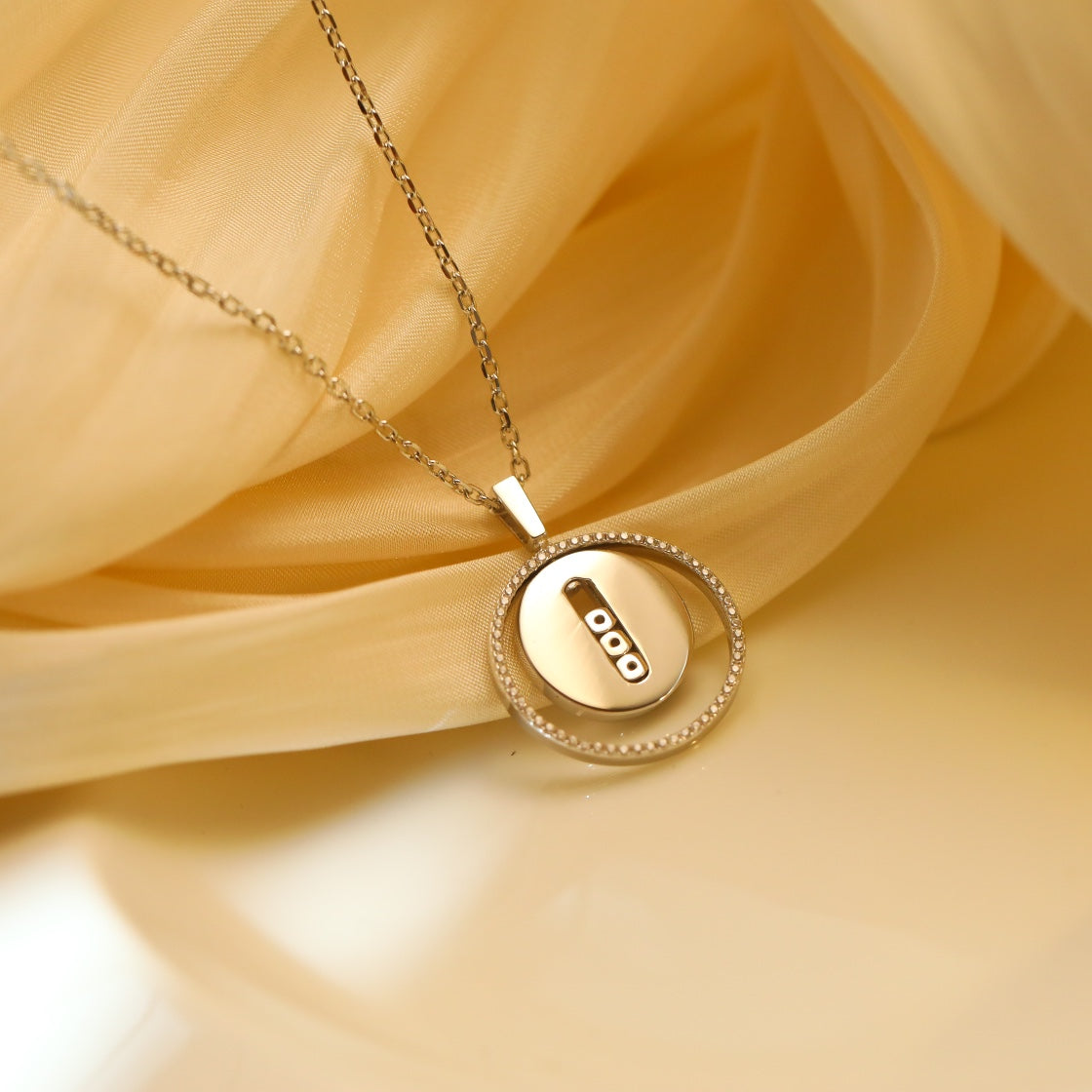 [⭐moonlume]Demo MOVE MM SILVER DIAMOND NECKLACE