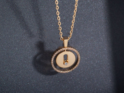[⭐moonlume]Demo MOVE PM NECKLACE PINK GOLD DIAMOND