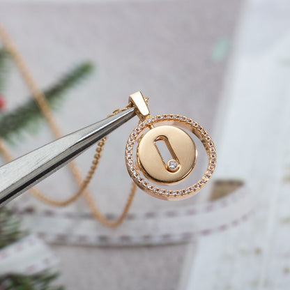 [⭐moonlume]Demo MOVE PM NECKLACE PINK GOLD DIAMOND