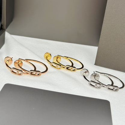 [⭐moonlume]CREOLES MOVE UNO PM DIAMOND EARRINGS