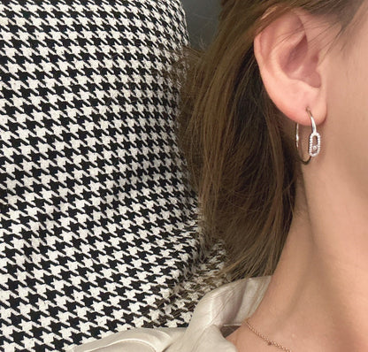 [⭐moonlume]CREOLES MOVE UNO PM DIAMOND EARRINGS