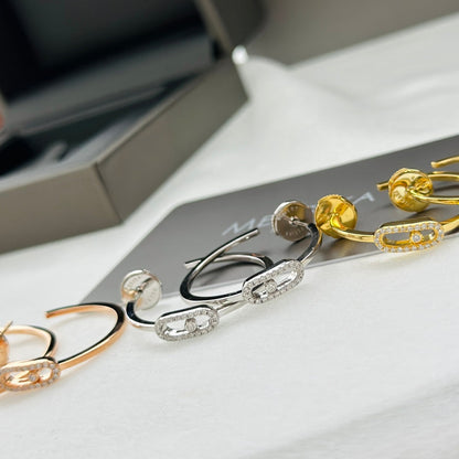 [⭐moonlume]CREOLES MOVE UNO PM DIAMOND EARRINGS