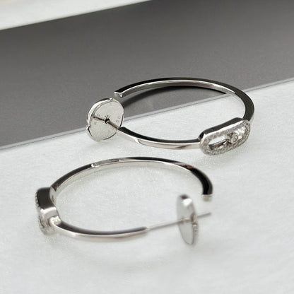[⭐moonlume]CREOLES MOVE UNO PM DIAMOND EARRINGS