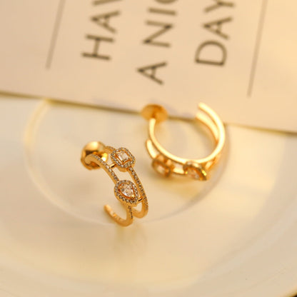 [⭐moonlume]CREOLES MY TWIN 2 RANGS SILVER DIAMOND EARRINGS