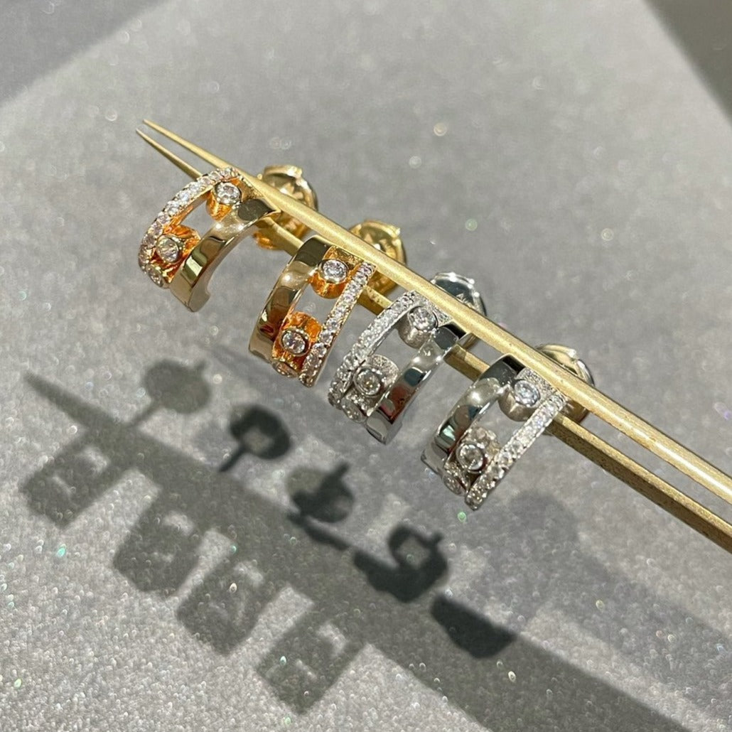 [⭐moonlume]MOVE ROMANE EARRINGS DIAMOND