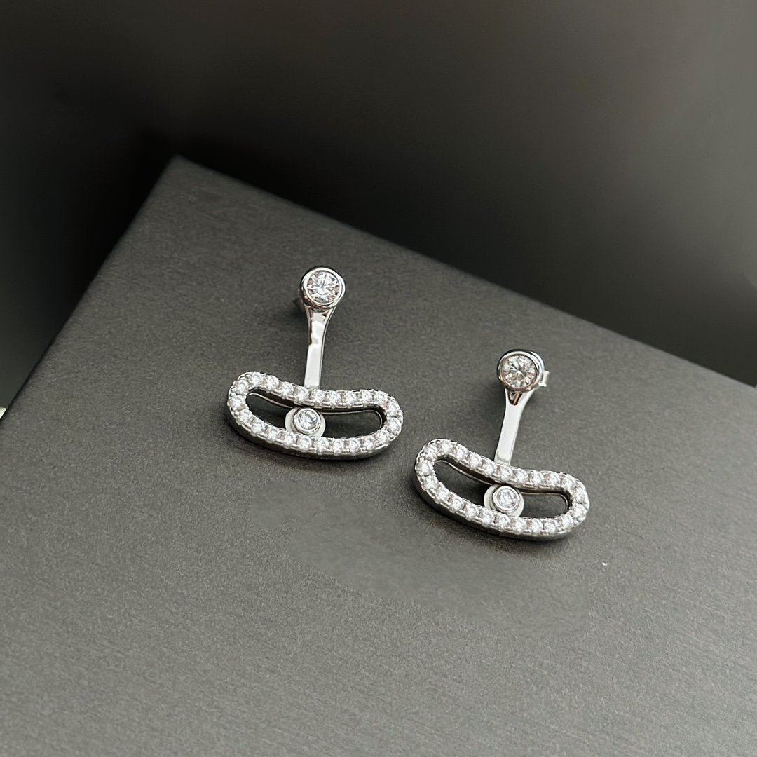 [⭐moonlume]MOVE UNO SILVER DIAMOND EARRINGS