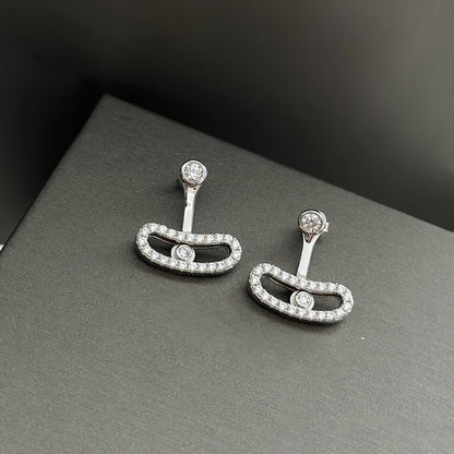 [⭐moonlume]MOVE UNO SILVER DIAMOND EARRINGS