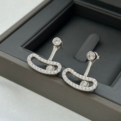 [⭐moonlume]MOVE UNO SILVER DIAMOND EARRINGS