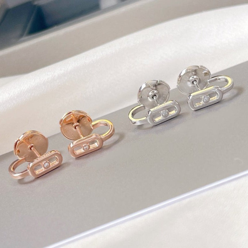 [⭐moonlume]CREOLES MOVE UNO MINI 1 DIAMOND EARRINGS