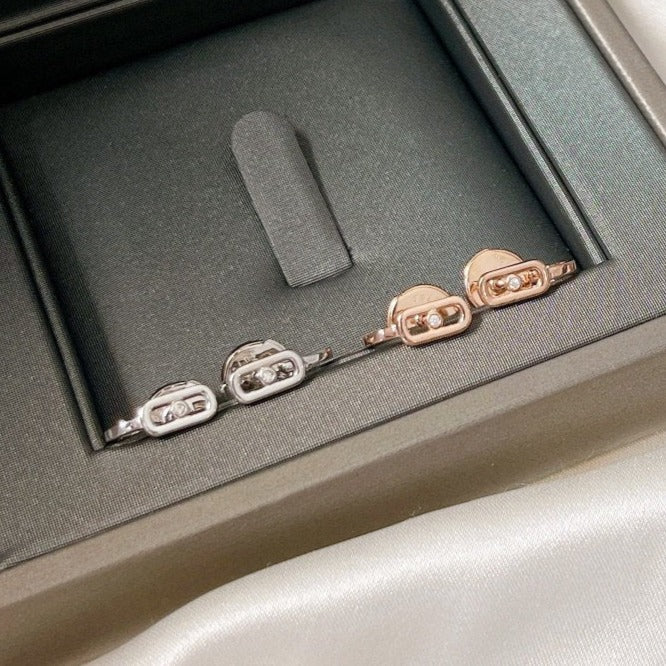 [⭐moonlume]CREOLES MOVE UNO MINI 1 DIAMOND EARRINGS