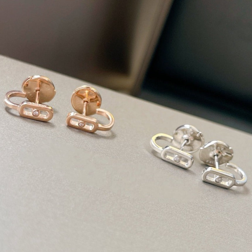 [⭐moonlume]CREOLES MOVE UNO MINI 1 DIAMOND EARRINGS