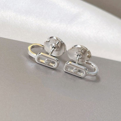 [⭐moonlume]CREOLES MOVE UNO MINI 1 DIAMOND EARRINGS