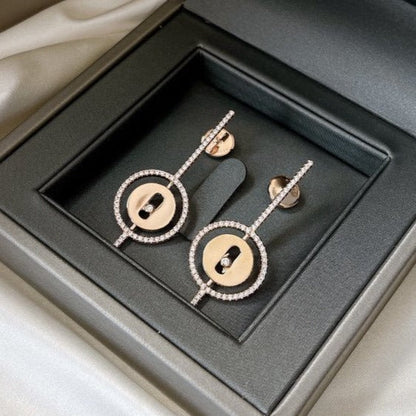 [⭐moonlume]Demo MOVE ARROW PINK GOLD DIAMOND EARRINGS
