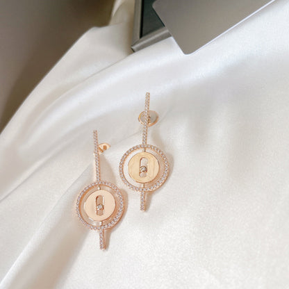 [⭐moonlume]Demo MOVE ARROW PINK GOLD DIAMOND EARRINGS