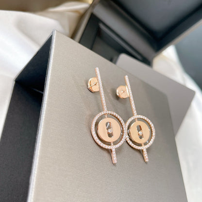 [⭐moonlume]Demo MOVE ARROW PINK GOLD DIAMOND EARRINGS