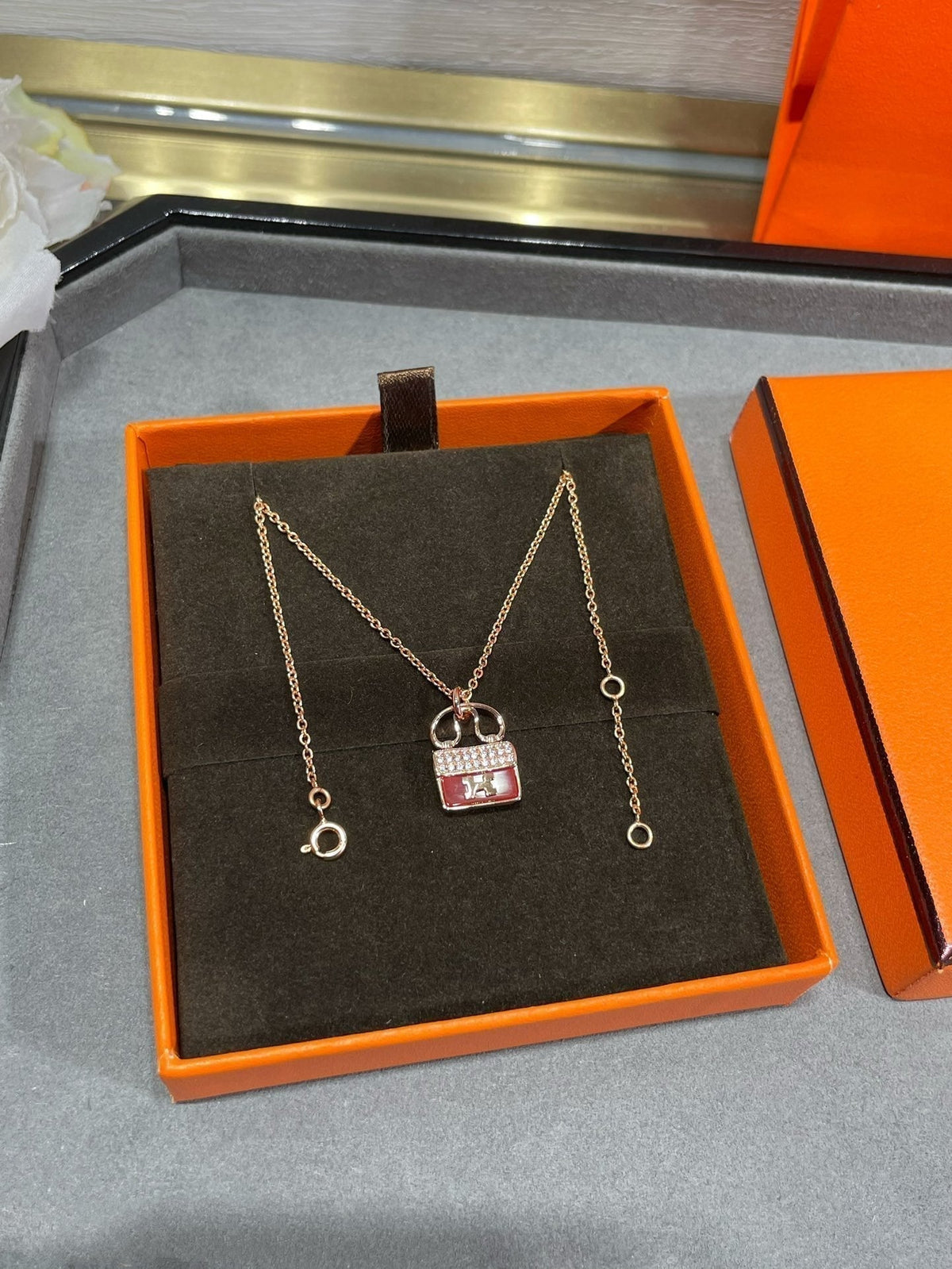 [⭐moonlume]H CIRCE MOISSANITE PENDANT NECKLACE GOLD