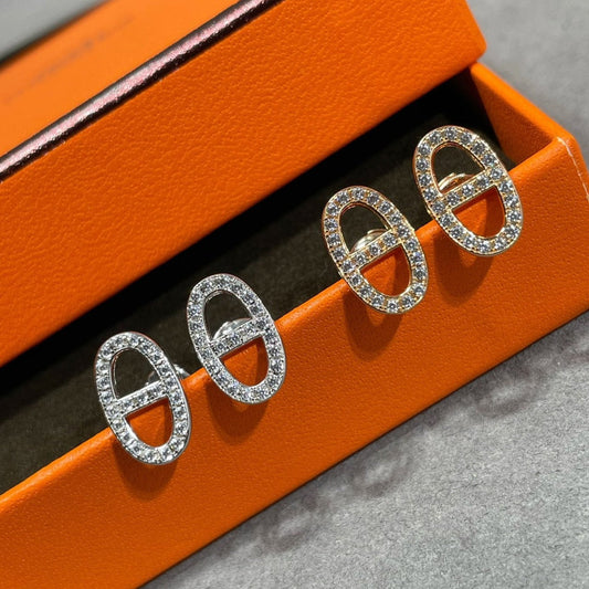 [⭐moonlume]HM FULL DIAMOND PIG NOSE STUD EARRINGS
