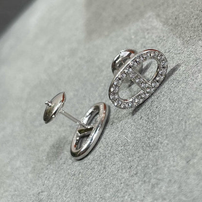 [⭐moonlume]HM FULL DIAMOND PIG NOSE STUD EARRINGS