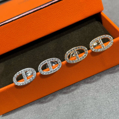 [⭐moonlume]HM FULL DIAMOND PIG NOSE STUD EARRINGS