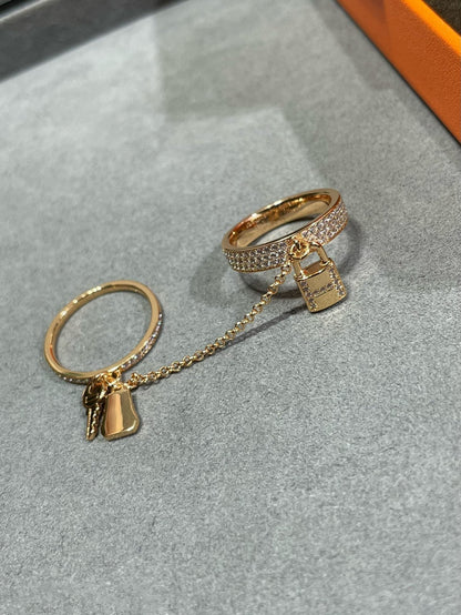 [⭐moonlume]HM KELLY CLOCHETTE DOUBLE RING IN  WITH DIAMONDS