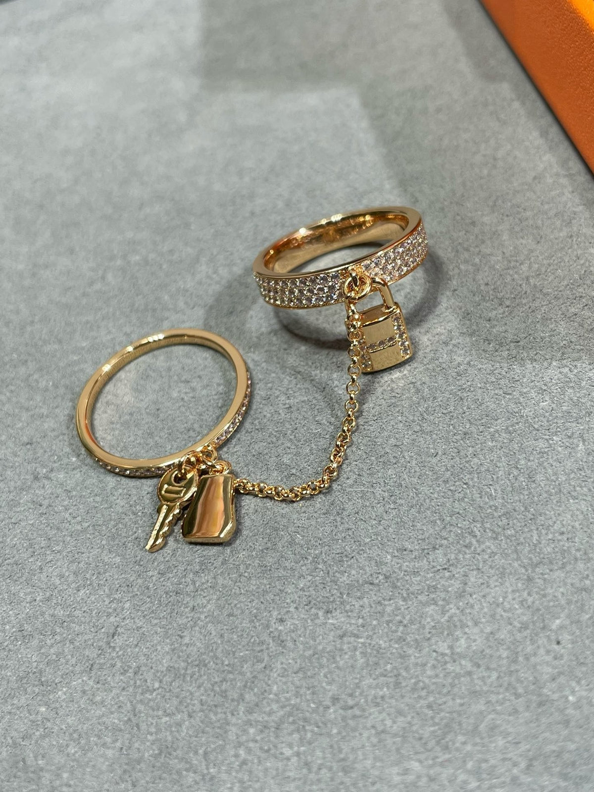 [⭐moonlume]HM KELLY CLOCHETTE DOUBLE RING IN  WITH DIAMONDS